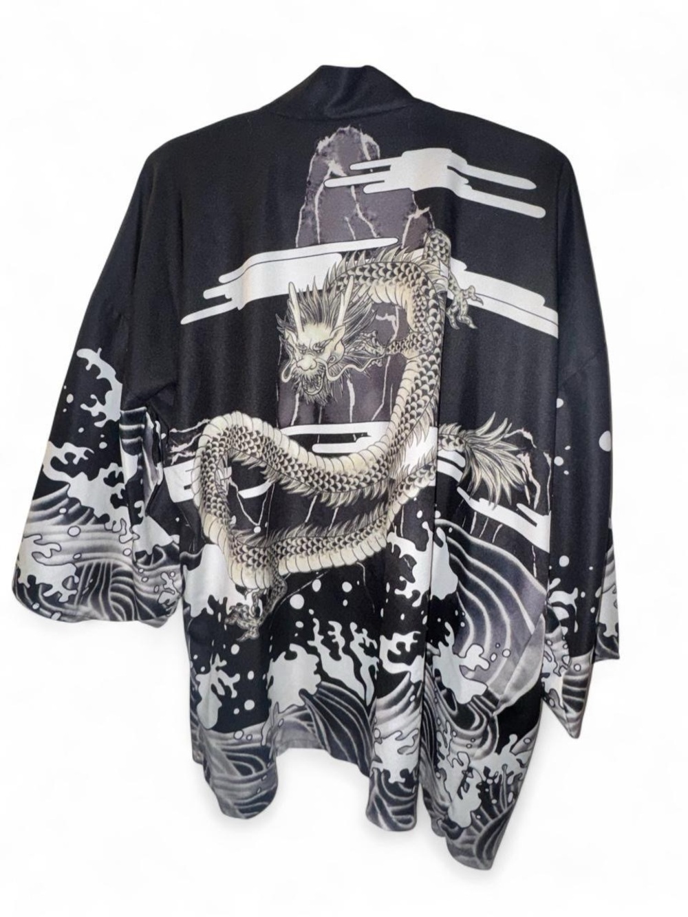 Black Dragon Print Haori